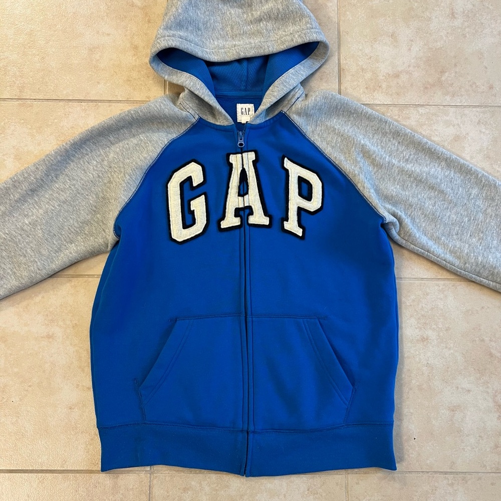 Boys 14/16 GAP Hoodie Zip Up Logo Sweatshirt Hoodie - Picture 2 of 4
